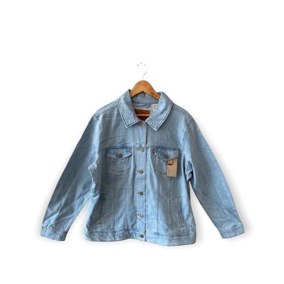 LEVI’S Women’s Denim Trucker Jacket Sun Baked Blue Size 3X NEW - Picture 5 of 5